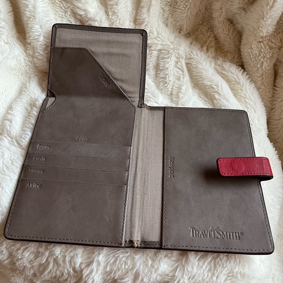 Travel Smith Accessories - Travel Smith RIFD bright red leather passport cover. 4”x6”